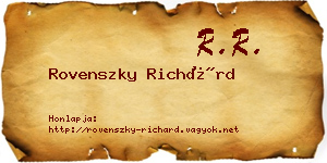 Rovenszky Richárd névjegykártya