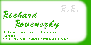 richard rovenszky business card