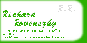 richard rovenszky business card